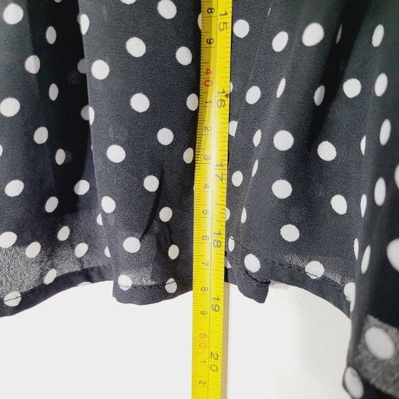 Qed London Women's Black Polka Dot Print Puff Sleeve Off Shoulder Blouse Size XS - Picture 8 of 10